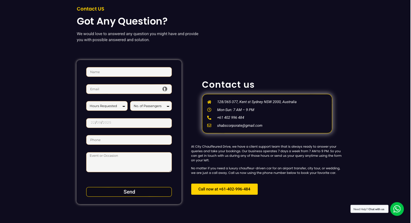 Luxury Chauffeur Service Destination