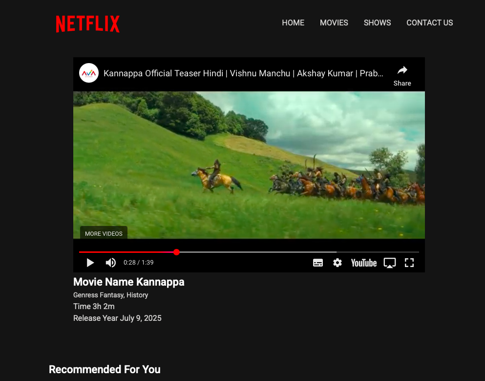 Netflix Clone with AI Recommendation System